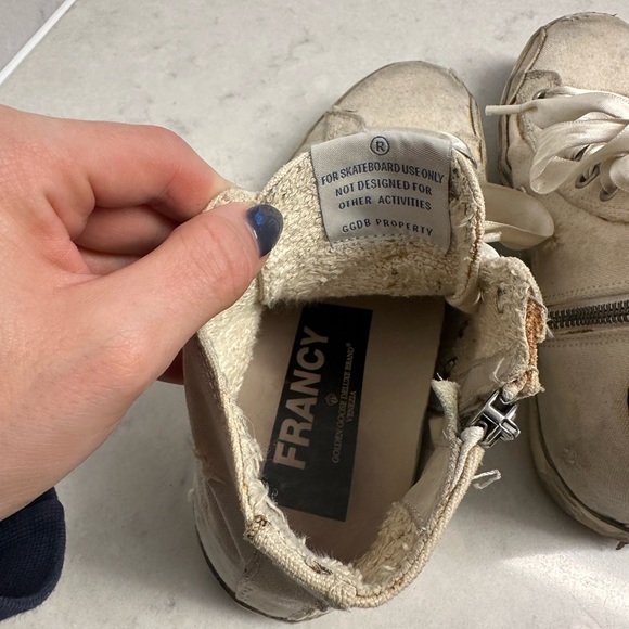 Golden Goose High Top Canvas Sneakers with Bow Laces - Picture 7 of 8